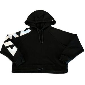 ZYIA ACTIVE WOMENS BLACK CROP PULLOVER HOODIE SIZE XL